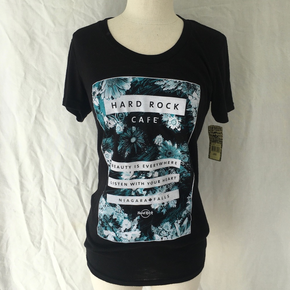 Hard Rock Cafe Niagara Falls Floral T-shirt NWT